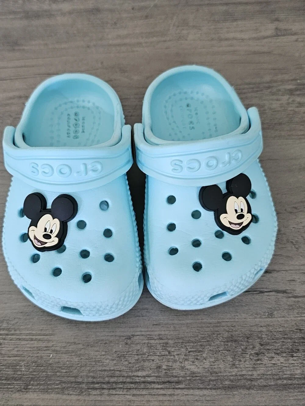 CROCS Blue Kids Clog Sandals Mickey Charm Baby Toddler C 5
